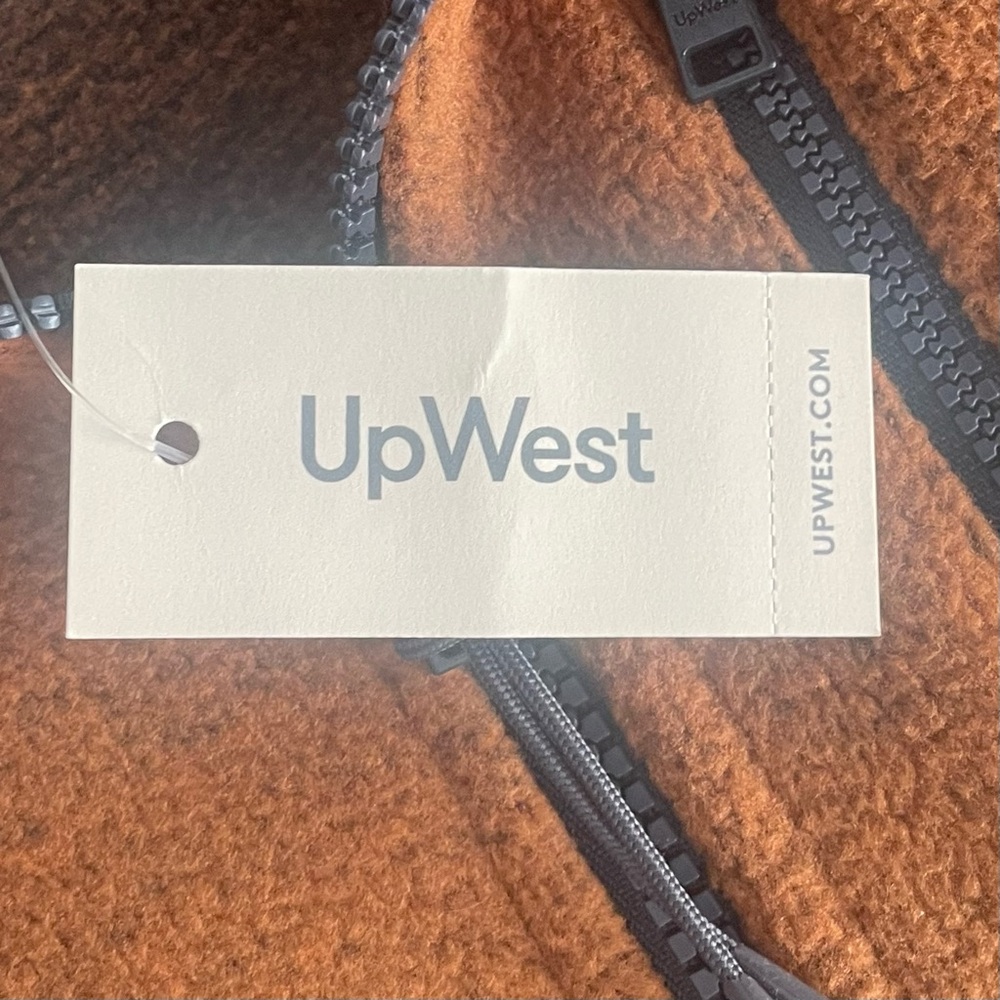 NEW UpWest Cropped Hoodie Jacket Womens Small Brown Sweater Sherpa Earthy Rustic - Picture 9 of 12
